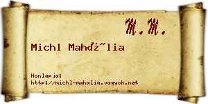 Michl Mahália névjegykártya